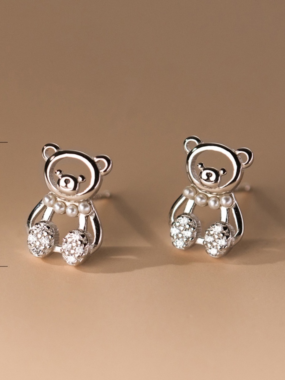 Bear Earrings Sterling Silver | Animal Birthday Gift Girls Daughter Kids Present